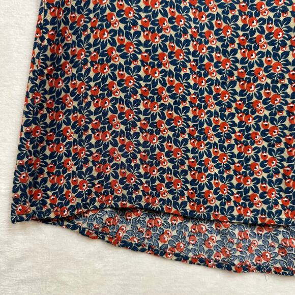 Fun2Fun Berry Print‎ V-Neck Short Sleeve Shirt Small Top Blouse Red & Blue Cute - Picture 3 of 7
